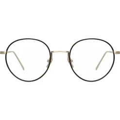 Linda Farrow - 718 C3 Oval Optical Frames - White Gold and Black - Linda Farrow Eyewear - Avvenice