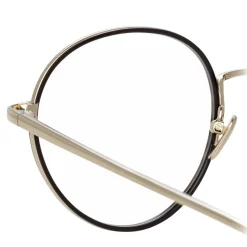 Linda Farrow - 718 C3 Oval Optical Frames - White Gold and Black - Linda Farrow Eyewear - Avvenice