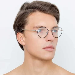 Linda Farrow - 718 C3 Oval Optical Frames - White Gold and Black - Linda Farrow Eyewear - Avvenice