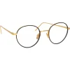 Linda Farrow - 718 C1 Oval Optical Frames - Yellow Gold and Black - Linda Farrow Eyewear - Avvenice
