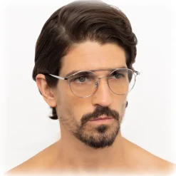 Linda Farrow - 825 C9 Oval Optical Frames - Optical Lens in White Gold Frame - Linda Farrow Eyewear - Avvenice