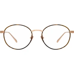 Linda Farrow - 718 C4 Oval Optical Frames - Rose Gold and Tortoiseshell - Linda Farrow Eyewear - Avvenice