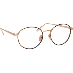 Linda Farrow - 748 C1 Oval Optical Frames - Yellow Gold and Black - Linda Farrow Eyewear - Avvenice