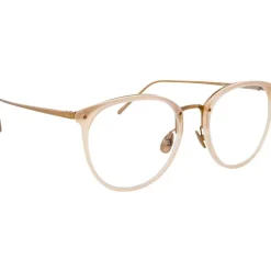 Linda Farrow - 251 C56 Oval Optical Frames - Milky Peach - Linda Farrow Eyewear - Avvenice