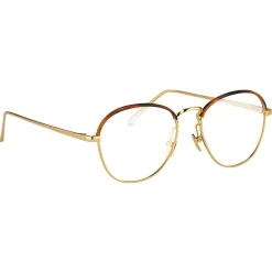 Linda Farrow - 502 C1 Oval Optical Frames - Yellow Gold and Tortoiseshell - Linda Farrow Eyewear - Avvenice