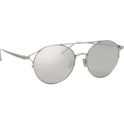 Linda Farrow - 825 C2 Oval Sunglasses - White Gold - Linda Farrow Eyewear - Avvenice