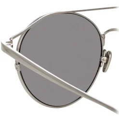 Linda Farrow - 825 C2 Oval Sunglasses - White Gold - Linda Farrow Eyewear - Avvenice