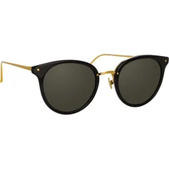 Linda Farrow - 722 C1 Oval Sunglasses - Black - Linda Farrow Eyewear - Avvenice