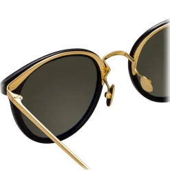 Linda Farrow - 722 C1 Oval Sunglasses - Black - Linda Farrow Eyewear - Avvenice