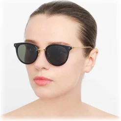 Linda Farrow - 722 C1 Oval Sunglasses - Black - Linda Farrow Eyewear - Avvenice