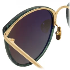 Linda Farrow - 251 C40 Oval Sunglasses - Jade - Linda Farrow Eyewear - Avvenice