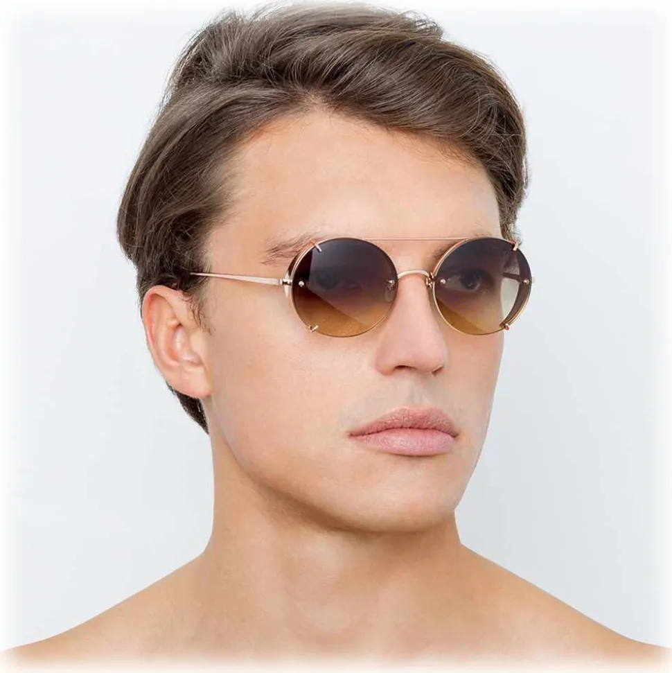 Linda Farrow - 730 C7 Oval Sunglasses - Rose Gold - Linda Farrow Eyewear - Avvenice