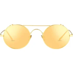 Linda Farrow - 427 C1 Oval Sunglasses - Yellow Gold - Linda Farrow Eyewear - Gigi Hagid - Elle Macpherson - Official - Avvenice