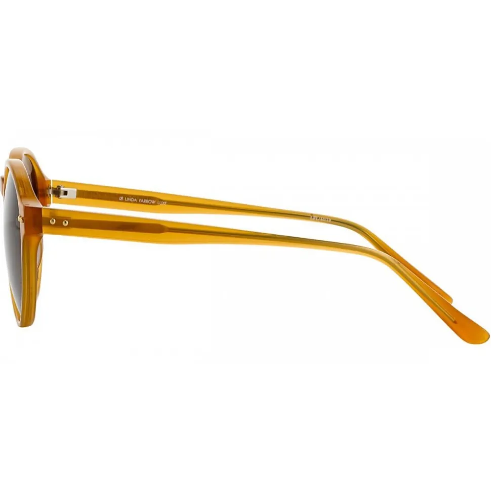 Linda Farrow - 40 C10 Oval Sunglasses - Translucent Honey - Linda Farrow Eyewear - Avvenice