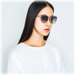 Linda Farrow - 251 C41 Oval Sunglasses - Grey Marble - Linda Farrow Eyewear - Avvenice