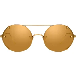 Linda Farrow - 730 C1 Oval Sunglasses - Yellow Gold - Linda Farrow Eyewear - Avvenice