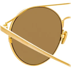 Linda Farrow - 825 C1 Oval Sunglasses - Yellow Gold - Linda Farrow Eyewear - Avvenice
