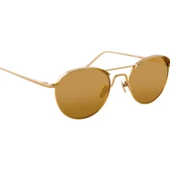 Linda Farrow - 623 C1 Oval Sunglasses - Yellow Gold - Linda Farrow Eyewear - Avvenice