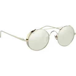 Linda Farrow - 427 C2 Oval Sunglasses - White Gold - Linda Farrow Eyewear - Gigi Hagid - Elle Macpherson - Official - Avvenice