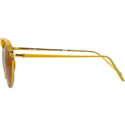 Linda Farrow - 623 C4 Oval Sunglasses - Yellow Gold - Linda Farrow Eyewear - Avvenice