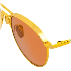 Linda Farrow - 623 C4 Oval Sunglasses - Yellow Gold - Linda Farrow Eyewear - Avvenice