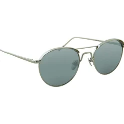 Linda Farrow - 623 C2 Oval Sunglasses - White Gold - Linda Farrow Eyewear - Avvenice
