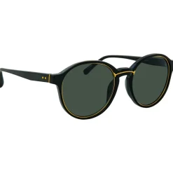 Linda Farrow - 652 C1 Oval Sunglasses - Black - Linda Farrow Eyewear - Avvenice