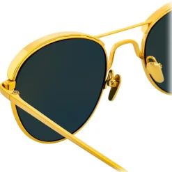 Linda Farrow - 623 C5 Oval Sunglasses - Yellow Gold - Linda Farrow Eyewear - Avvenice