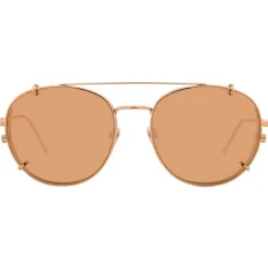 Linda Farrow - 646 C3 Oval Sunglasses - Rose Gold - Linda Farrow Eyewear - Avvenice