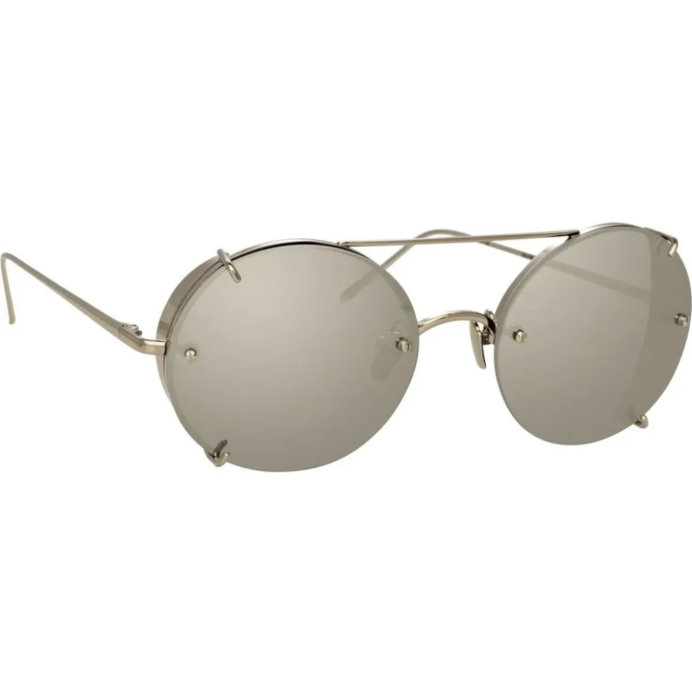 Linda Farrow - 730 C2 Oval Sunglasses - White Gold - Linda Farrow Eyewear - Avvenice