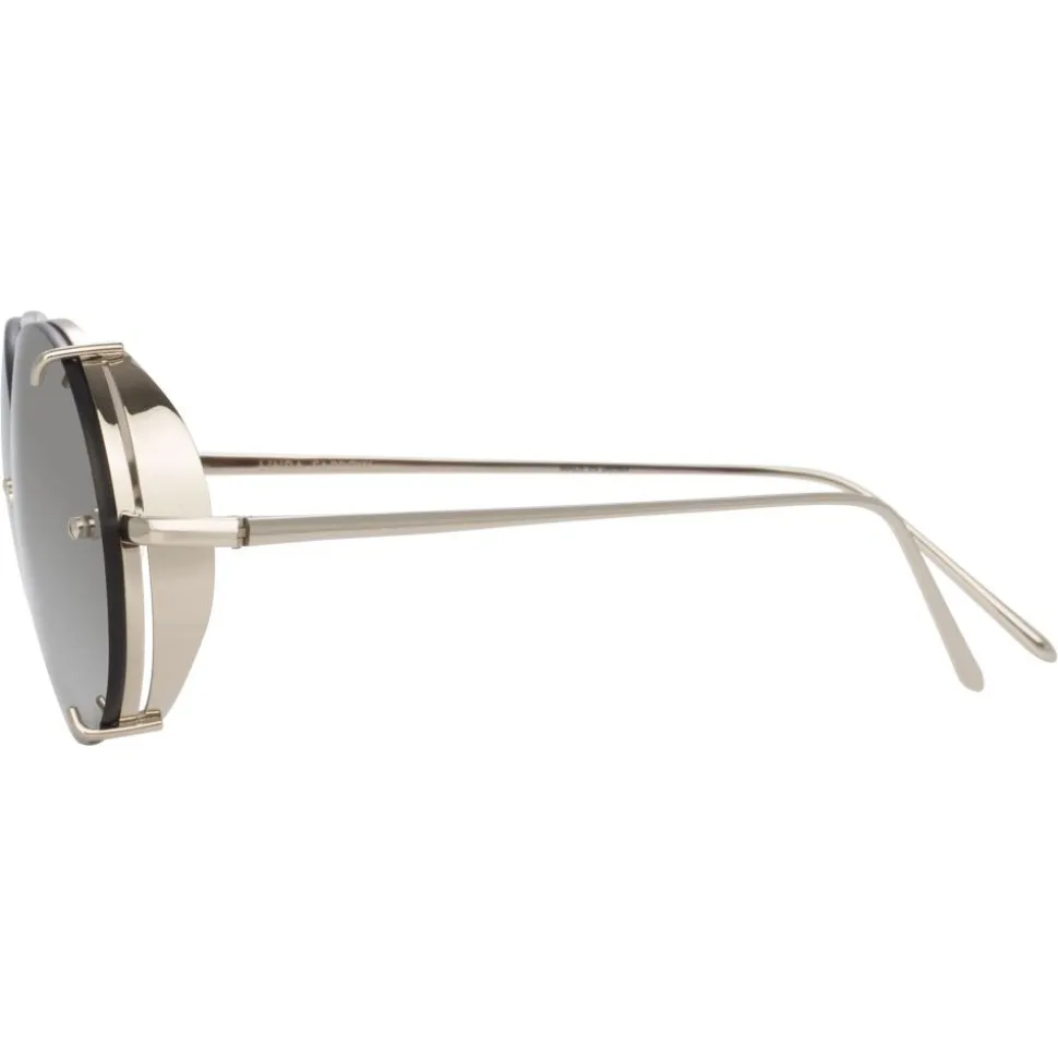 Linda Farrow - 730 C2 Oval Sunglasses - White Gold - Linda Farrow Eyewear - Avvenice