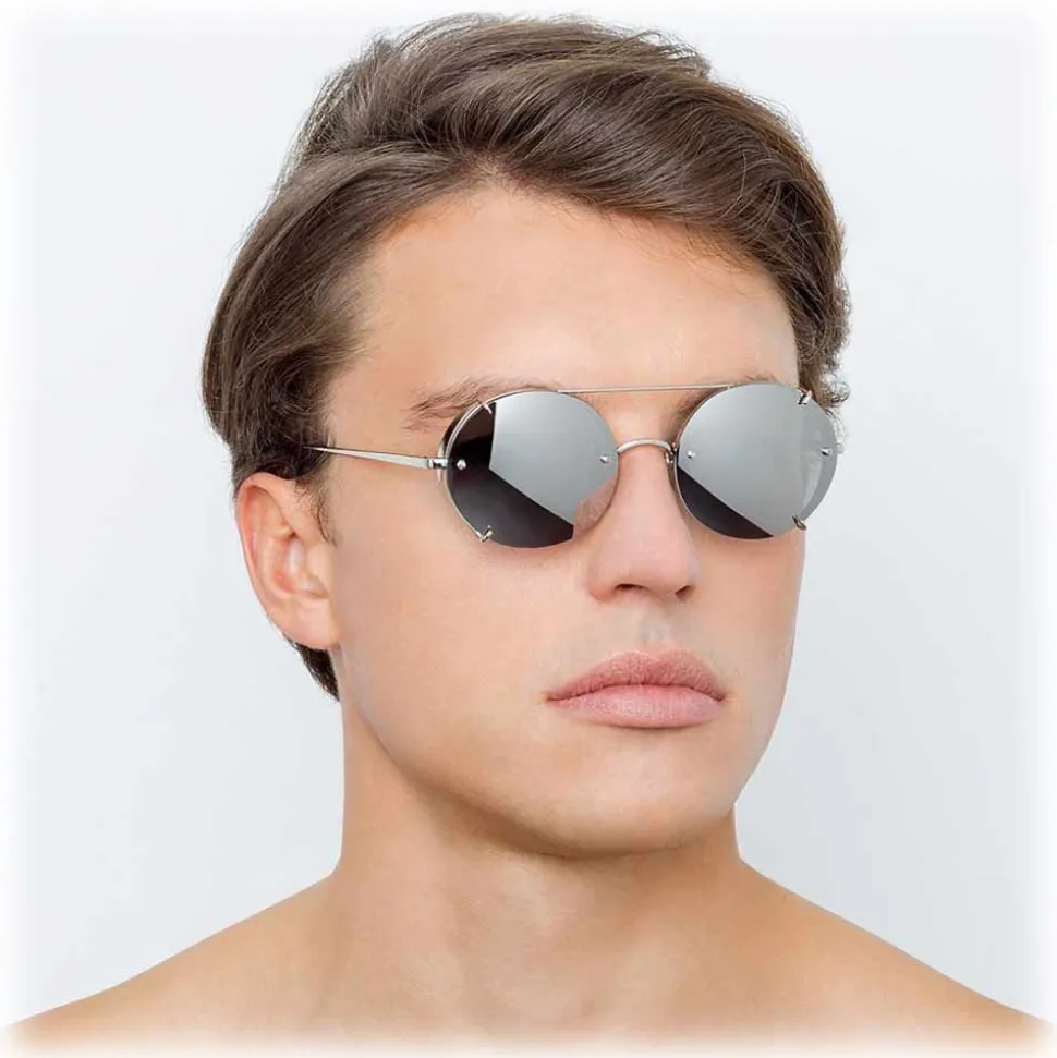Linda Farrow - 730 C2 Oval Sunglasses - White Gold - Linda Farrow Eyewear - Avvenice