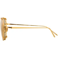 Linda Farrow - 646 C1 Oval Sunglasses - Yellow Gold - Linda Farrow Eyewear - Avvenice