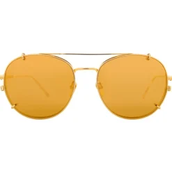 Linda Farrow - 646 C1 Oval Sunglasses - Yellow Gold - Linda Farrow Eyewear - Avvenice