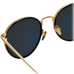 Linda Farrow - 704 C4 Oval Sunglasses - Yellow Gold and Tortoiseshell - Linda Farrow Eyewear - Avvenice