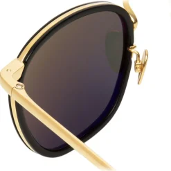 Linda Farrow - 562 C1 Oval Sunglasses - Black - Linda Farrow Eyewear - Avvenice