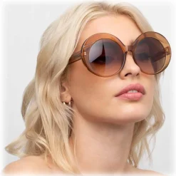 Linda Farrow - 844 C4 Oversized Sunglasses - Tobacco - Linda Farrow Eyewear - Avvenice