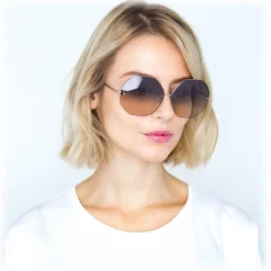 Linda Farrow - 567 C6 Oversized Sunglasses - Gold - Linda Farrow Eyewear - Avvenice