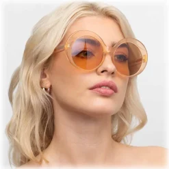 Linda Farrow - 844 C3 Oversized Sunglasses - Peach - Linda Farrow Eyewear - Avvenice