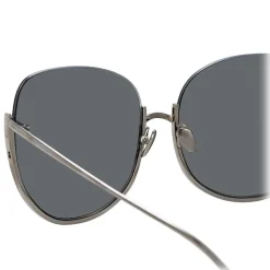 Linda Farrow - 847 C2 Oversized Sunglasses - White Gold - Linda Farrow Eyewear - Avvenice