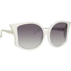 Linda Farrow - 595 C3 Oversized Sunglasses - White - Linda Farrow Eyewear - Avvenice