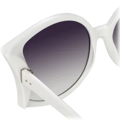 Linda Farrow - 595 C3 Oversized Sunglasses - White - Linda Farrow Eyewear - Avvenice