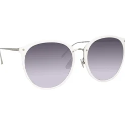 Linda Farrow - 747 C4 Oversized Sunglasses - White - Linda Farrow Eyewear - Avvenice