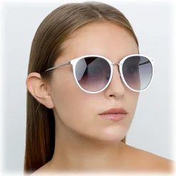 Linda Farrow - 747 C4 Oversized Sunglasses - White - Linda Farrow Eyewear - Avvenice