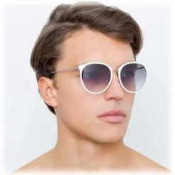 Linda Farrow - 747 C4 Oversized Sunglasses - White - Linda Farrow Eyewear - Avvenice