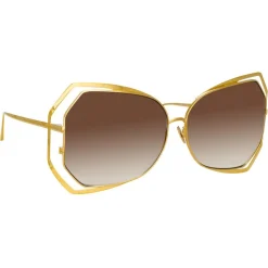 Linda Farrow - 695 C4 Oversized Sunglasses - Yellow Gold - Linda Farrow Eyewear - Avvenice