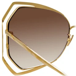 Linda Farrow - 695 C4 Oversized Sunglasses - Yellow Gold - Linda Farrow Eyewear - Avvenice