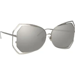Linda Farrow - 695 C2 Oversized Sunglasses - White Gold - Linda Farrow Eyewear - Avvenice