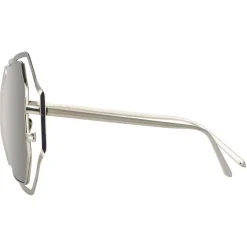 Linda Farrow - 695 C2 Oversized Sunglasses - White Gold - Linda Farrow Eyewear - Avvenice