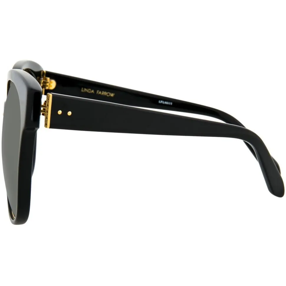 Linda Farrow - 651 C1 Oversized Sunglasses - Black & Gold - Linda Farrow Eyewear - Avvenice
